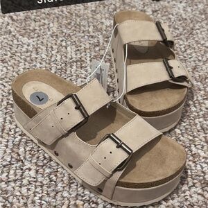 NWT Altar’d State Beige Platform Sandals